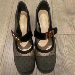 Dior Black Baby-d Polka Dot Pumps 37.5